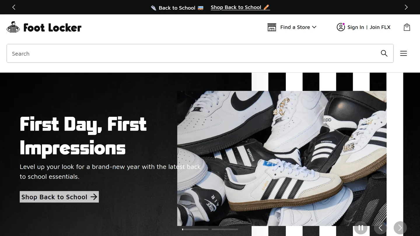 footlocker.com, защищённый Kasada, после решения proof-of-work прямо в браузере и загрузки настоящей витрины магазина